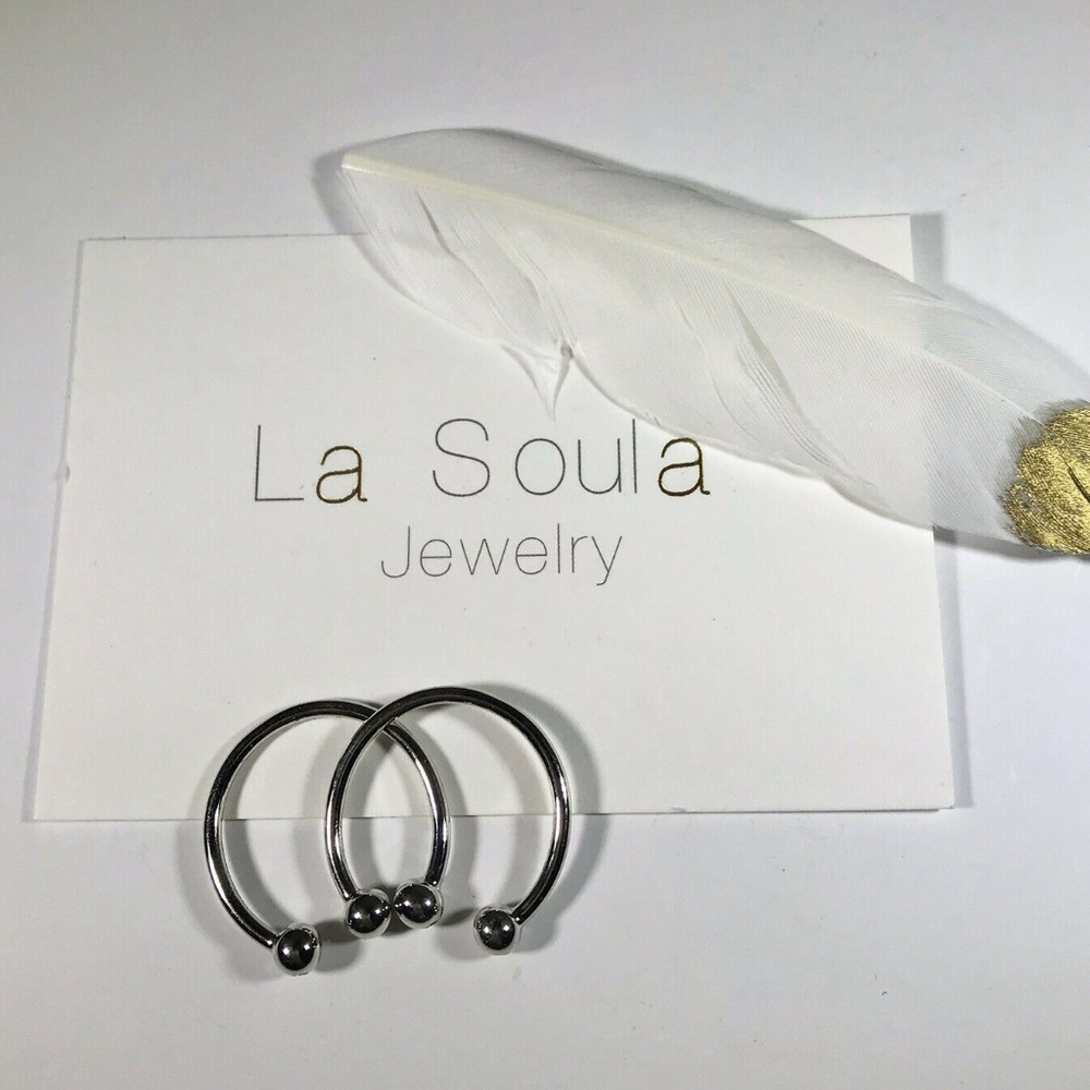 NEW La Soula Silver Stackable Two-Diamond Rings